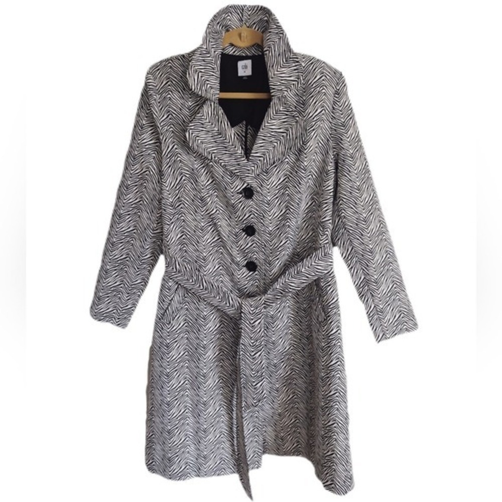 Cabi Maximalist Graphic Motif Zebra Print Statement Trench Coat